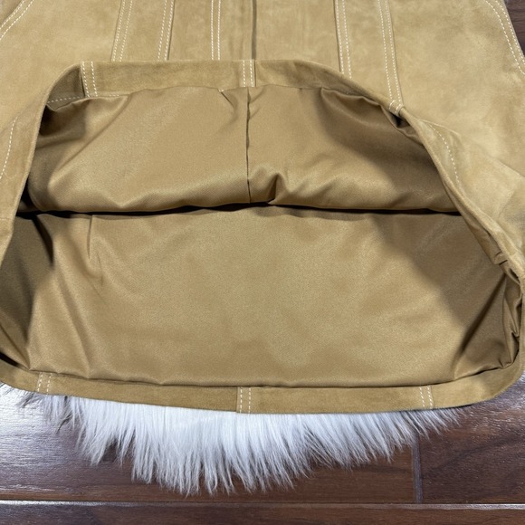 Le' AL.X Women's Size Large Camel Suede Leather Mini Skirt $259 - Picture 8 of 10